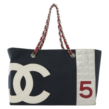 Chanel No.5 Tote Canvas and Leather, NAVY, CANVAS, Tote bag