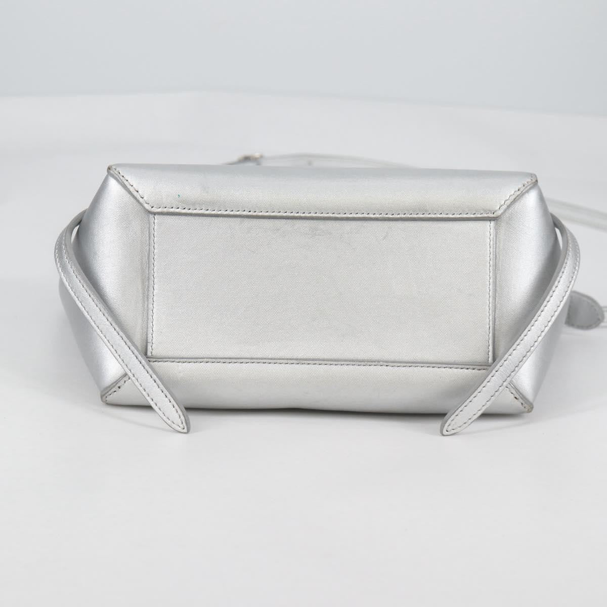 Celine Belt Bag Textured Leather, Silver, Leather, Handbag