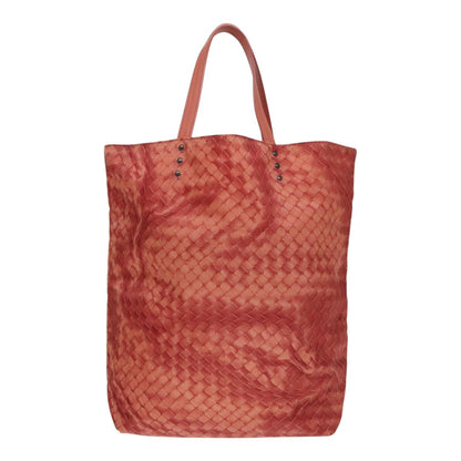 Bottega Veneta Intrecciolusion Tote Printed Nylon, ORANGE, NYLON, Tote bag