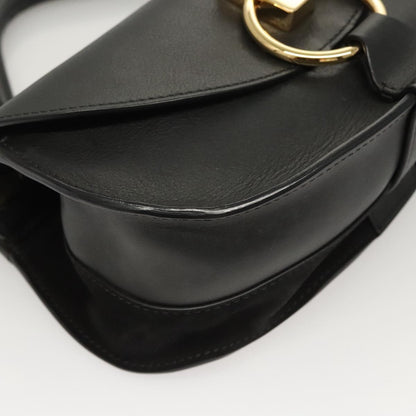 Chloe Goldie Shoulder Bag Leather, BLACK, LEATHER, Shoulder bag