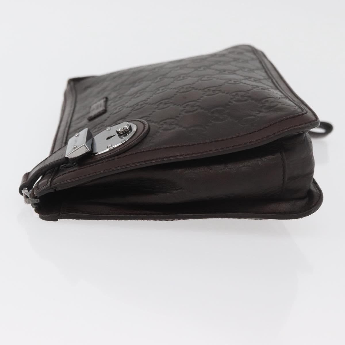Gucci Zip Pouch Leather, BROWN, LEATHER, Clutche & pouche