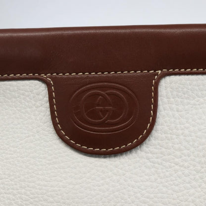 Gucci Vintage Shoulder Bag Leather, WHITE, LEATHER, Shoulder bag