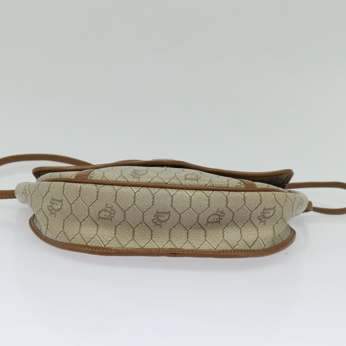 Christian Dior Vintage Honeycomb Shoulder Bag Canvas, BEIGE, CANVAS, Shoulder bag