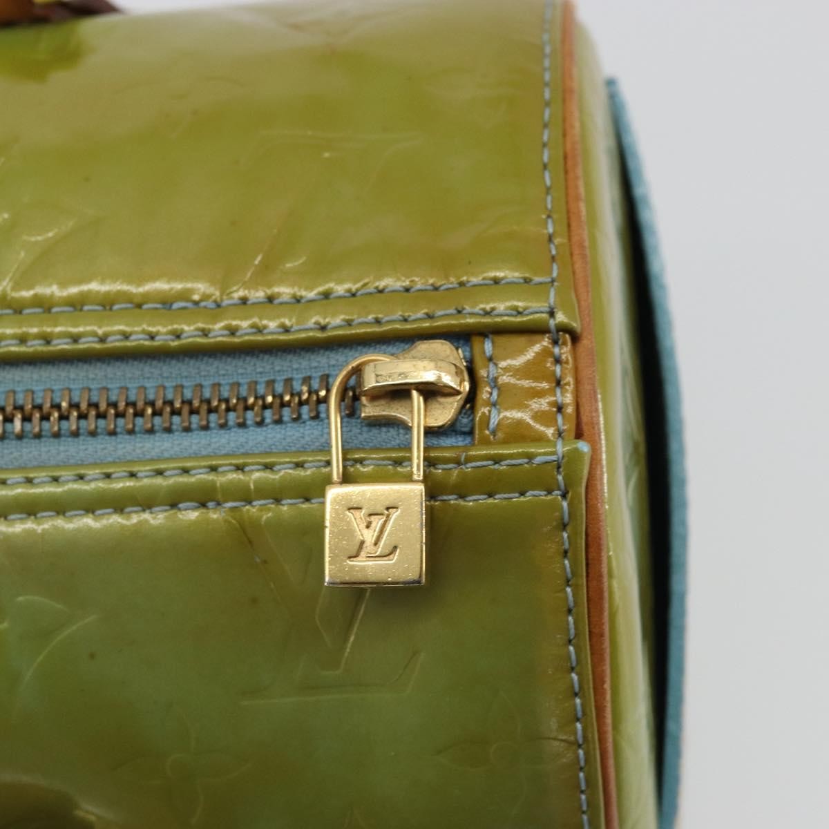 Louis Vuitton Bedford Handbag Monogram Vernis, Green, Patent Leather, Handbag