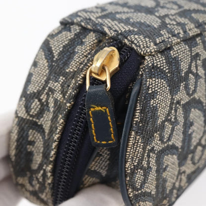 Christian Dior Vintage Saddle Coin Purse Diorissimo Canvas, Navy, Canvas, Clutch