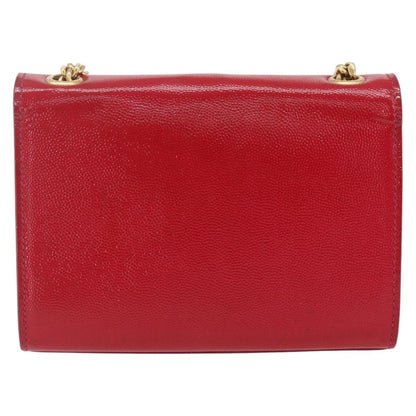Saint Laurent Classic Monogram Crossbody Bag Grainy Leather, RED, LEATHER, Clutche & pouche
