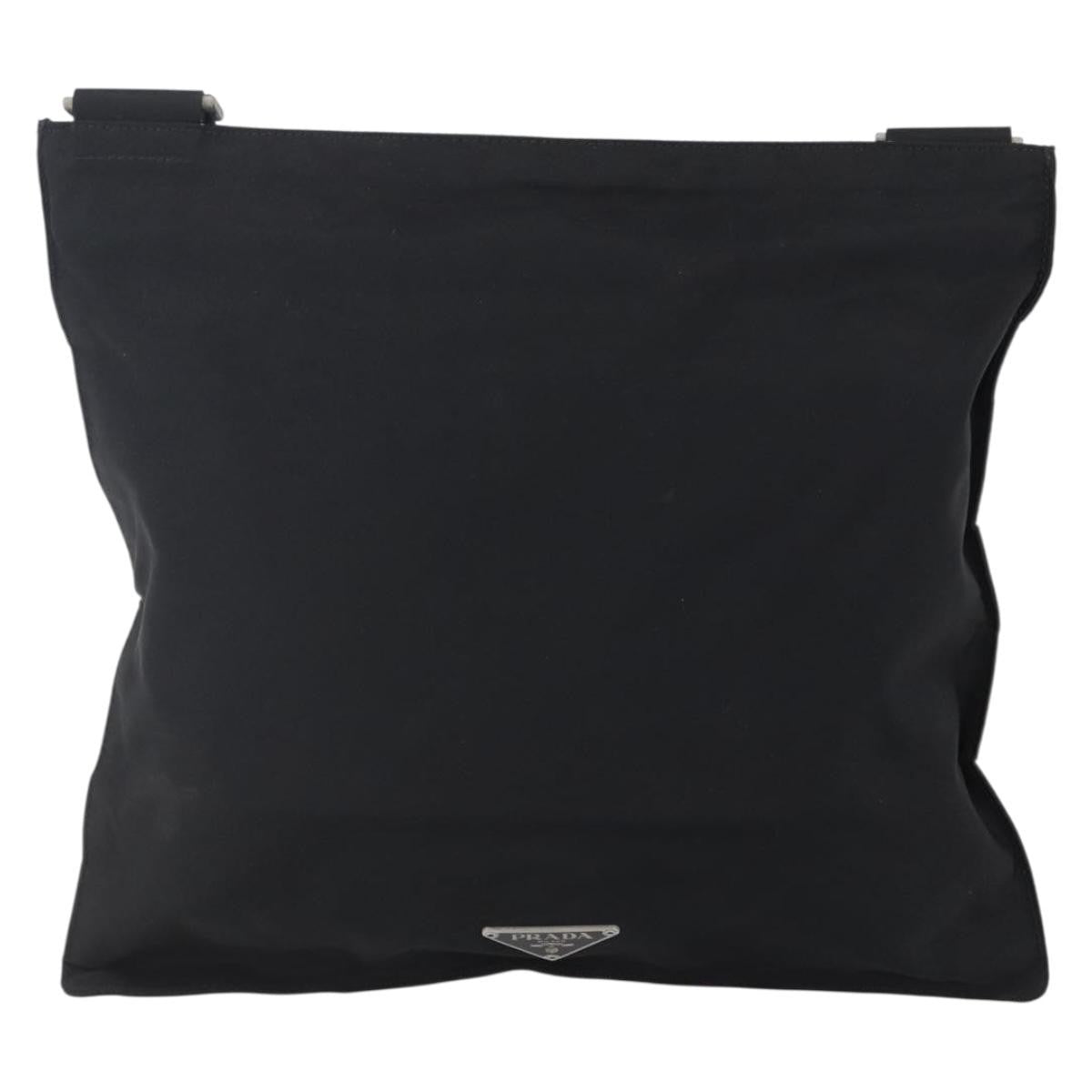 Prada Flat Messenger Bag Tessuto, Black, Nylon, Shoulder Bag