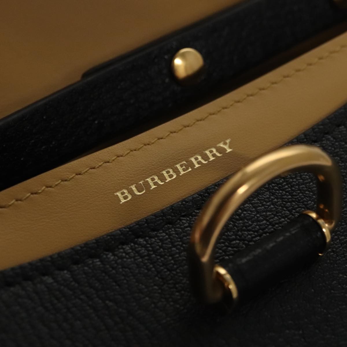 Burberry D-Ring Shoulder Bag Leather, BLACK, LEATHER, Shoulder bag