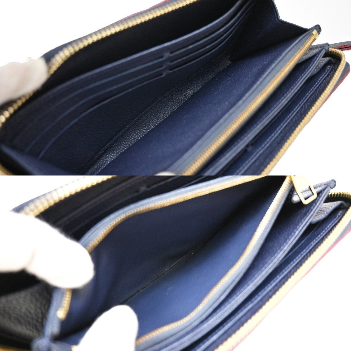 Louis Vuitton Zippy Wallet NM Leather Empreinte, NAVY, LEATHER, Wallets