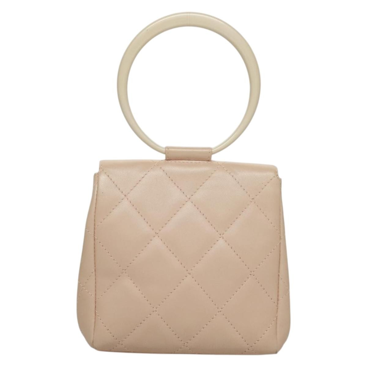 Chanel Vintage Clutch Leather, BEIGE, LEATHER, Clutche & pouche