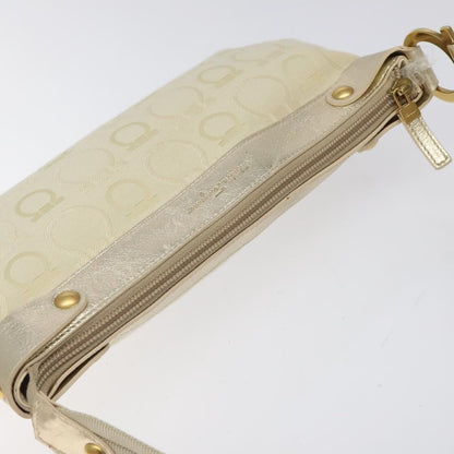 Salvatore Ferragamo Gancini Shoulder Bag Canvas, BEIGE, CANVAS, Shoulder bag