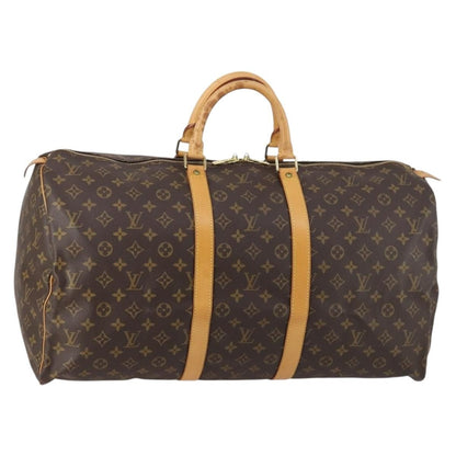 Louis Vuitton Keepall Bag Monogram Canvas, BROWN, CANVAS, Travel bag