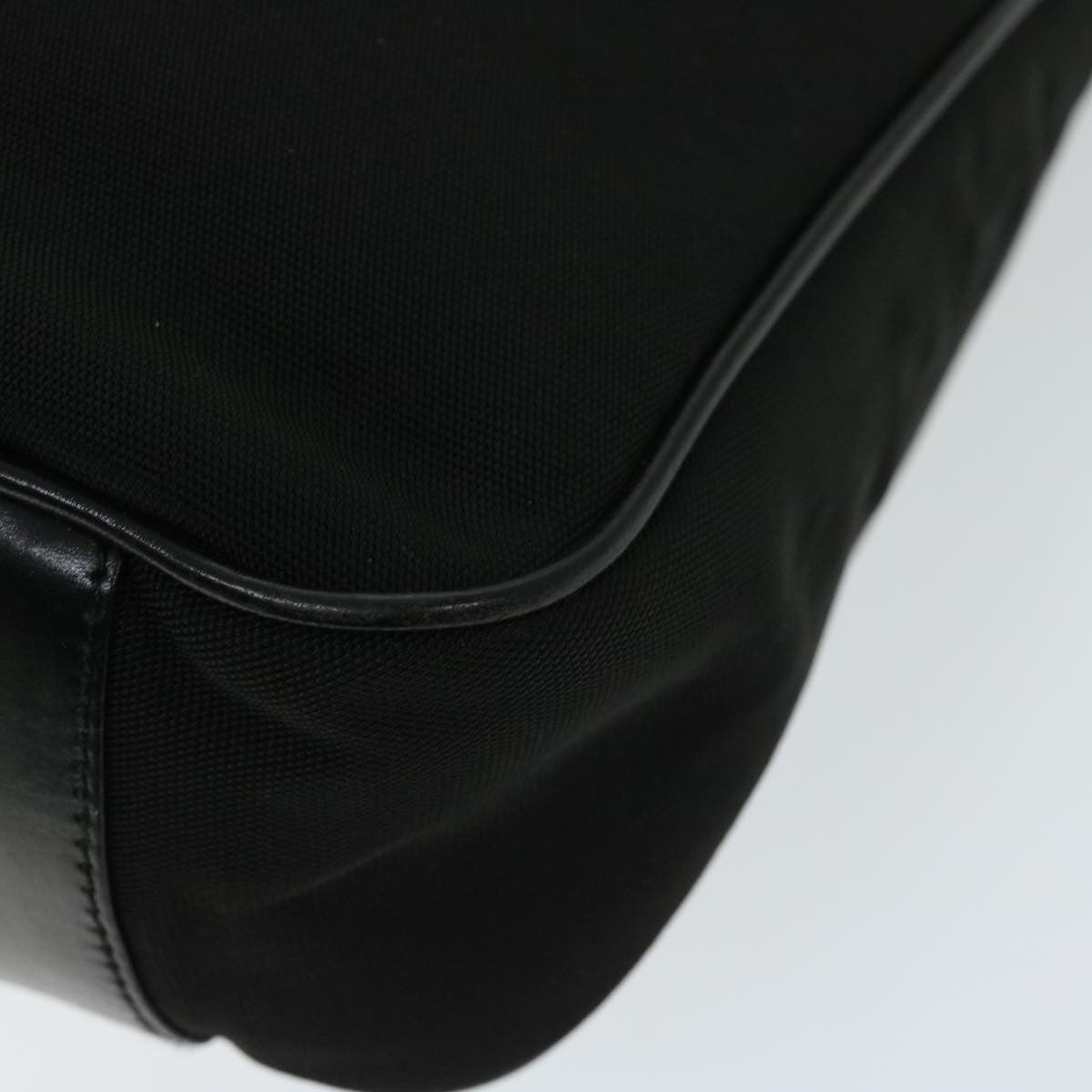 Gucci Vintage Bamboo Handle Bag Nylon, Black, Nylon, Handbag