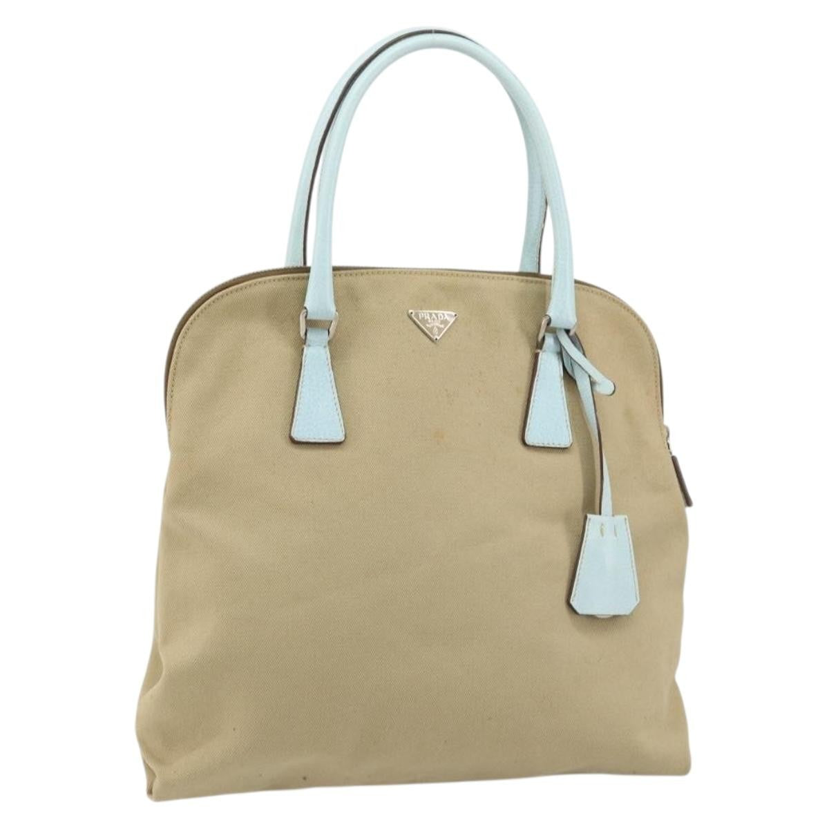 Prada Vintage Handbag Canvas, BEIGE, CANVAS, Handbag