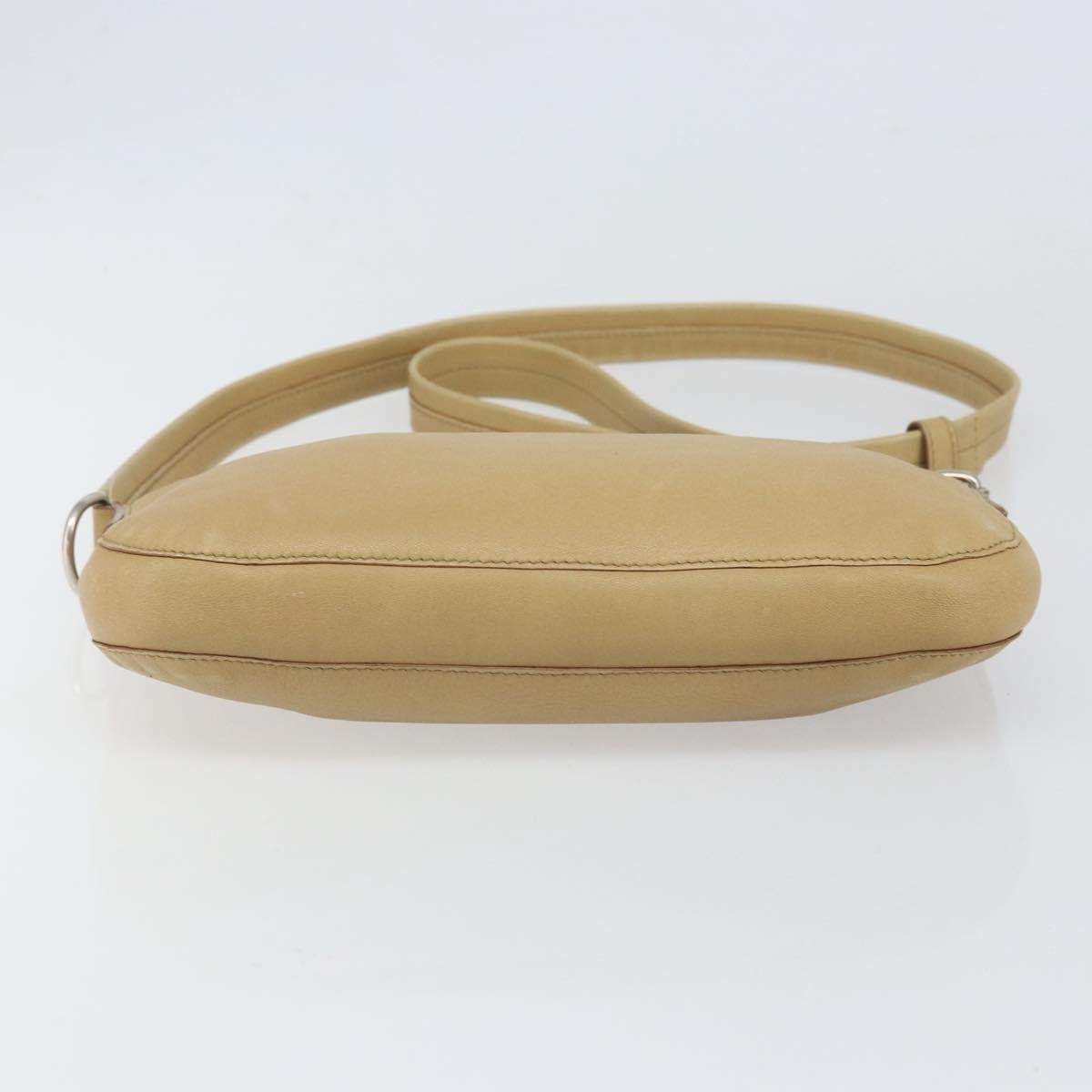 Celine Vintage Shoulder Bag Leather, BEIGE, LEATHER, Shoulder bag