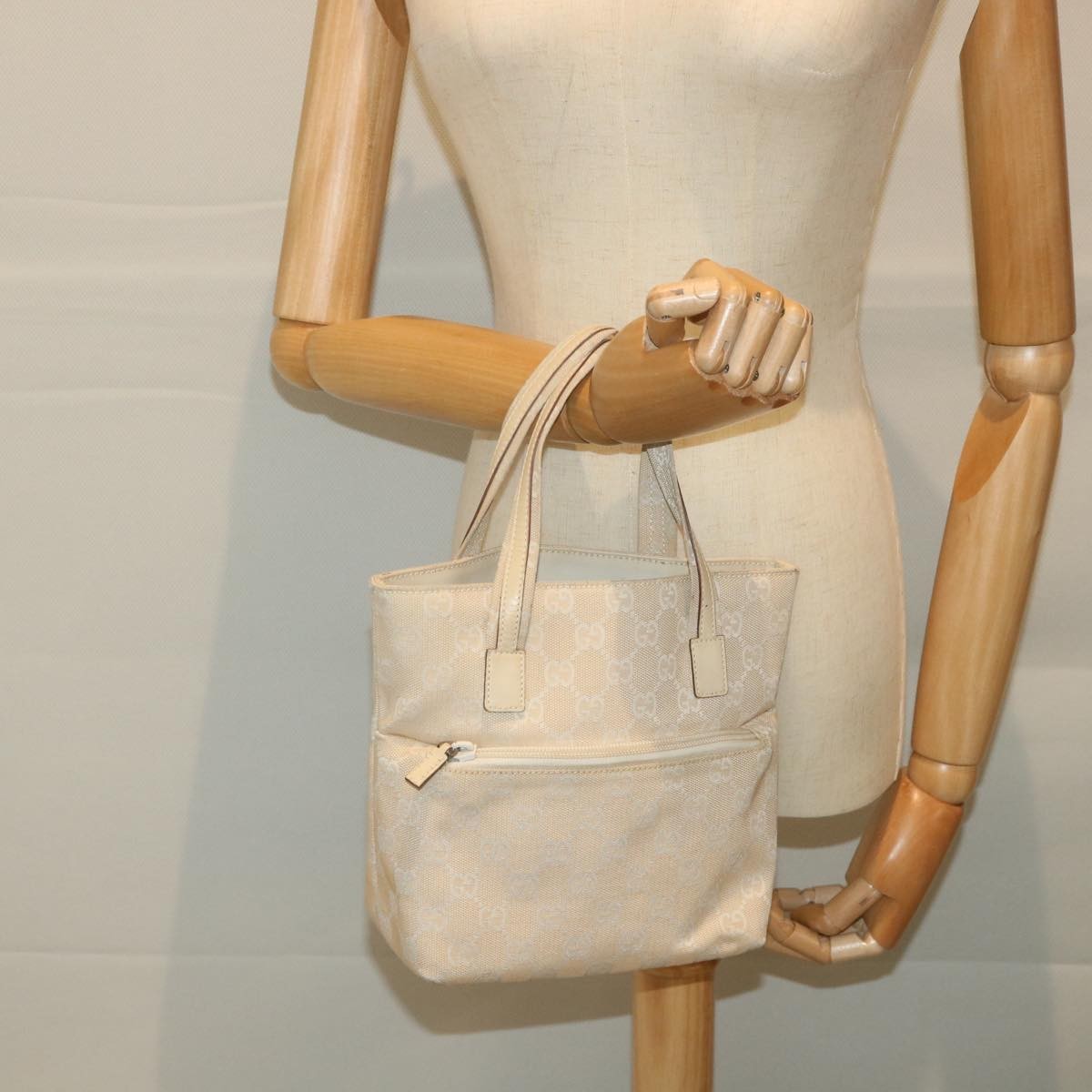 Gucci GG Canvas Bag Canvas, BEIGE, CANVAS, Handbag