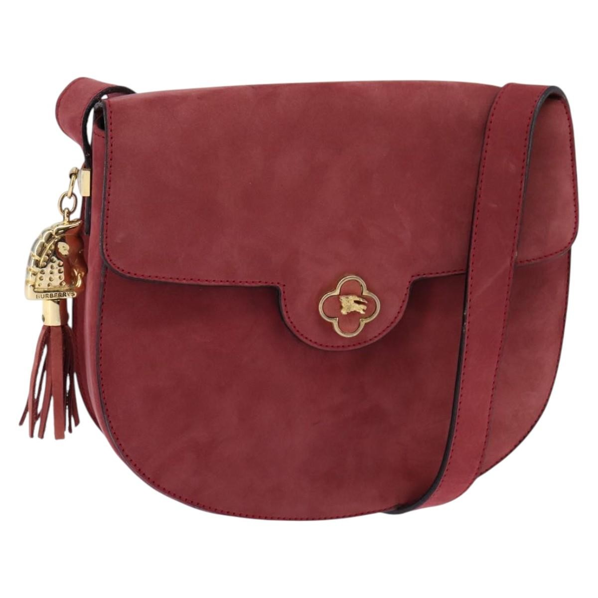 Burberry Vintage Crossbody Bag Suede, PINK, SUEDE, Shoulder bag