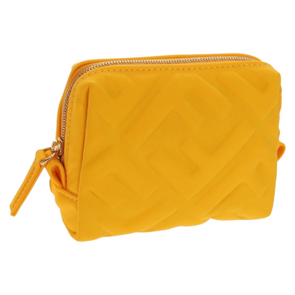 Fendi FF Logo Pouch Nylon, GOLD, NYLON, Clutche & pouche