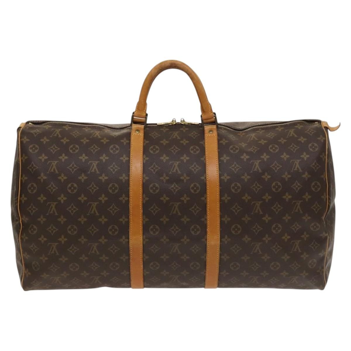 Louis Vuitton Keepall Bag Monogram Canvas, BROWN, CANVAS, Travel bag