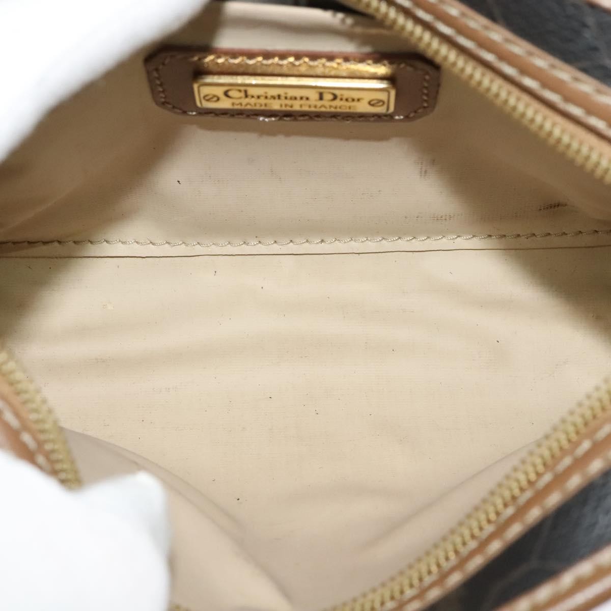 Christian Dior Vintage Honeycomb Zip Pouch Canvas and Leather, Black, Canvas, Clutch