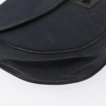 Christian Dior Vintage Honeycomb Flap Crossbody Bag Canvas and Leather, BLACK, CANVAS, Shoulder bag
