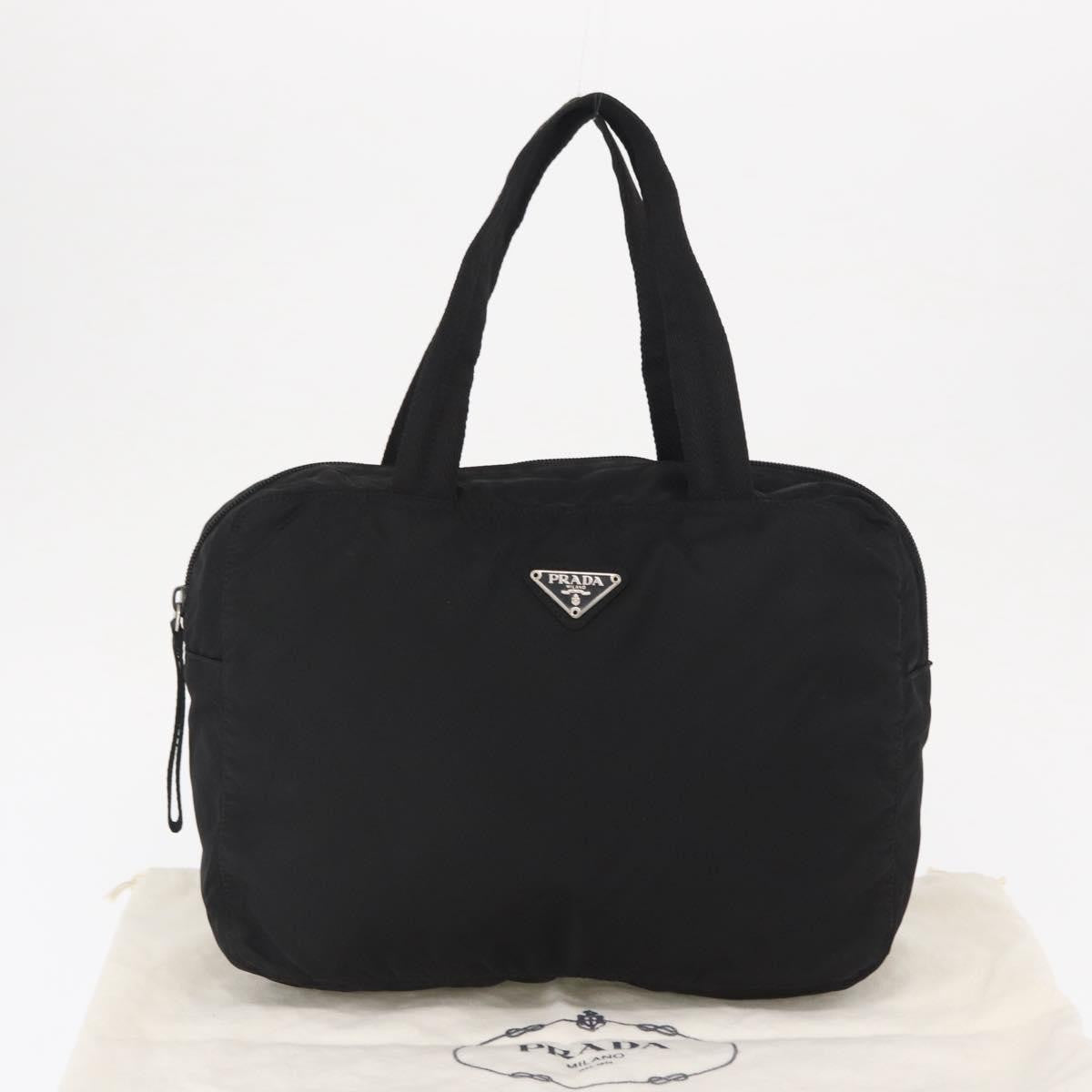 Prada Vintage Zip Handbag Tessuto, BLACK, NYLON, Handbag