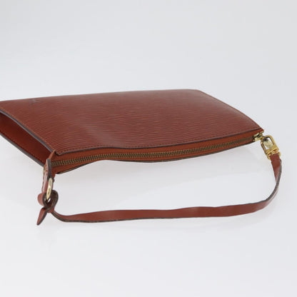Louis Vuitton Pochette Accessoires Epi Leather, BROWN, LEATHER, Clutche & pouche