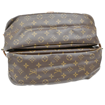 Louis Vuitton Saumur Handbag Monogram Canvas, BROWN, LEATHER, Shoulder bag