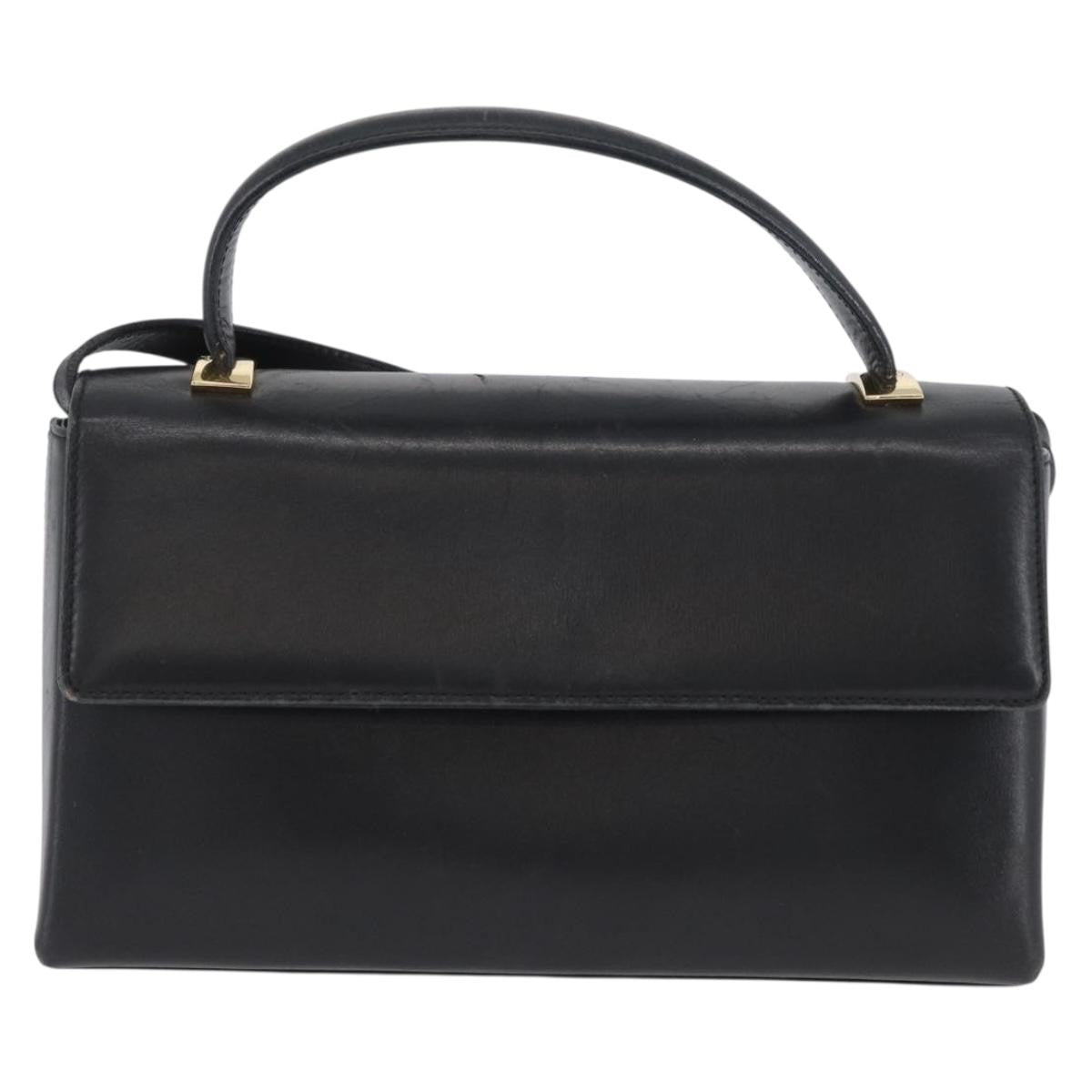 Salvatore Ferragamo Vintage Handbag Leather, BLACK, LEATHER, Handbag