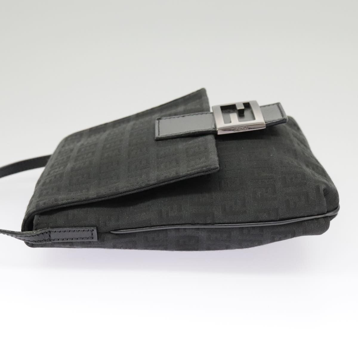 Fendi Mamma Baguette Shoulder Bag Canvas, BLACK, CANVAS, Shoulder bag
