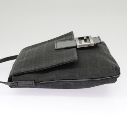 Fendi Mamma Baguette Shoulder Bag Canvas, BLACK, CANVAS, Shoulder bag