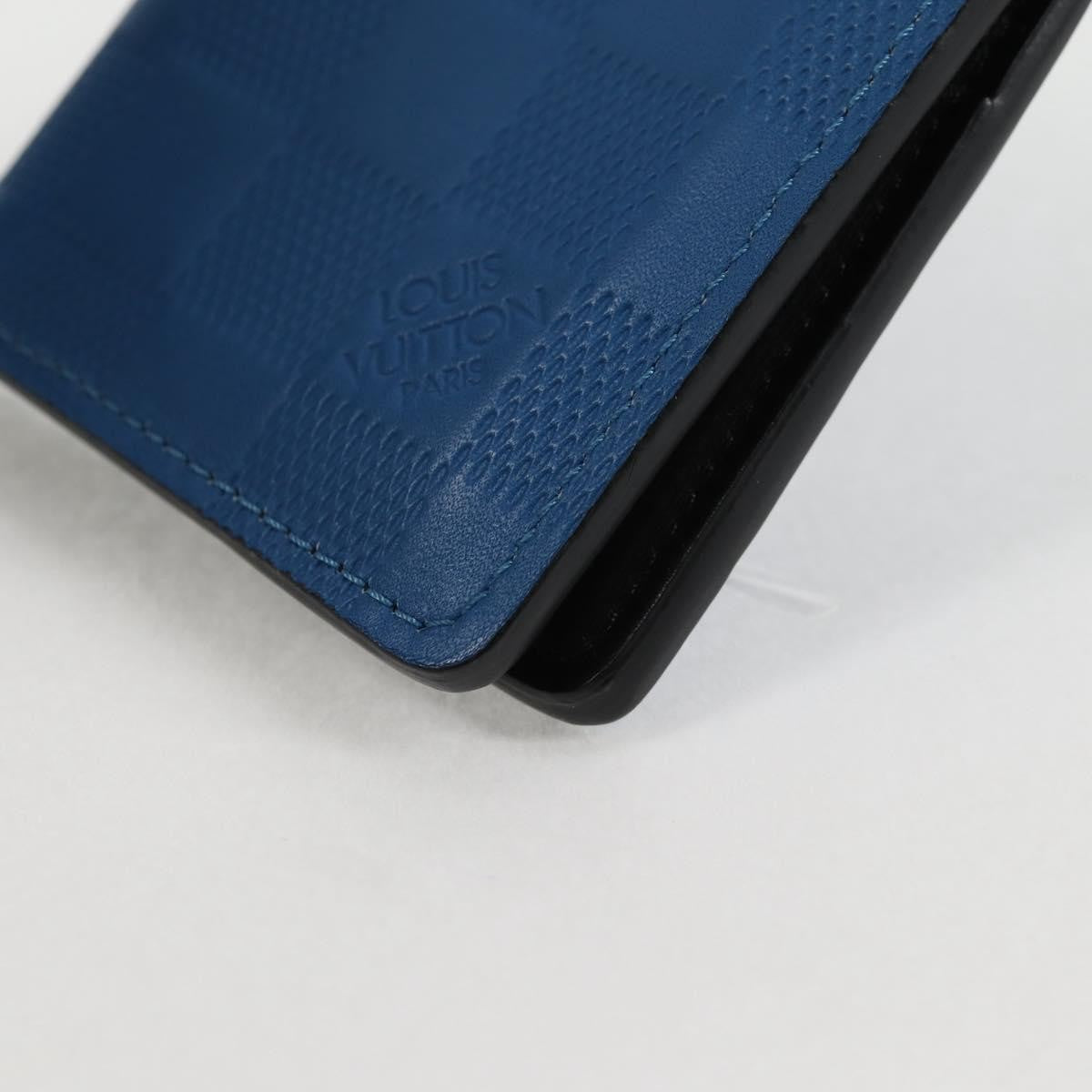 Louis Vuitton pocket organizer Leather, BLUE, LEATHER, Toiletry Case