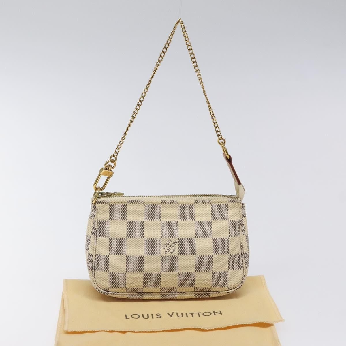 Louis Vuitton Pochette Accessoires Damier, WHITE, CANVAS, Clutche & pouche