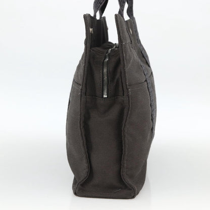 Hermes Fourre-tout Herline Canvas, Gray, Canvas, Tote Bag