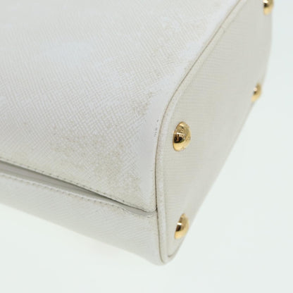 Prada Panier Bucket Bag Embellished Saffiano Leather, WHITE, LEATHER, Handbag