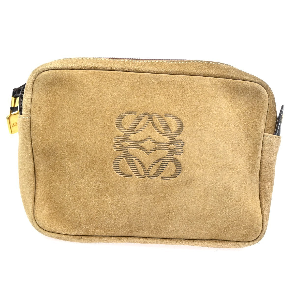 Loewe Vintage Shoulder Bag Suede, BROWN, SUEDE, Shoulder bag