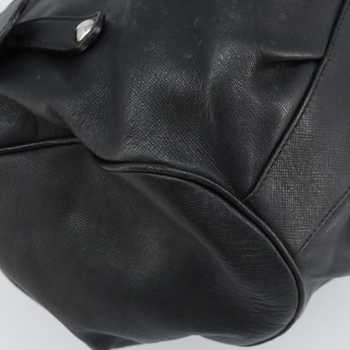 Salvatore Ferragamo Gancini handbag Leather, BLACK, LEATHER, Handbag