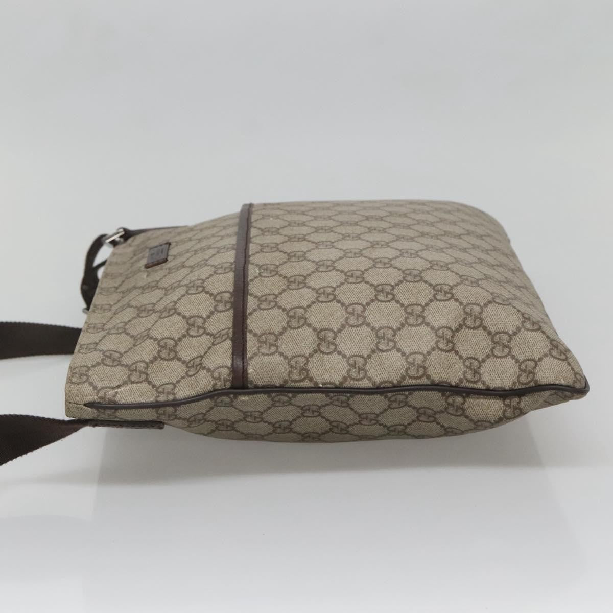Gucci Zip Top Messenger Bag GG Coated Canvas, BEIGE, CANVAS, Shoulder bag