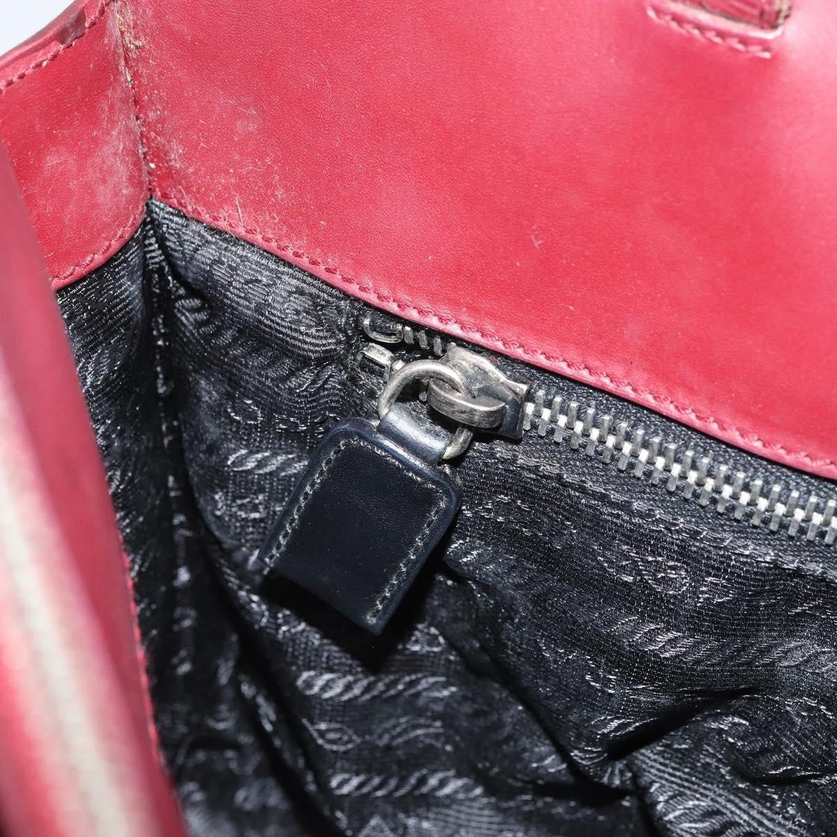 Prada Vintage Handbag Leather, BURGUNDY, LEATHER, Handbag