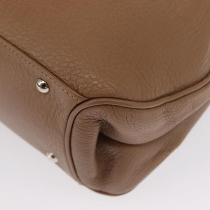 Salvatore Ferragamo Gancini handbag Leather, BROWN, LEATHER, Handbag