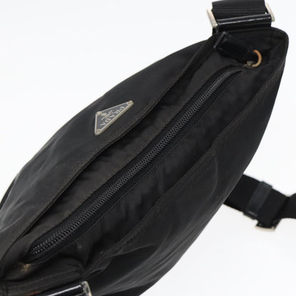Prada Zip Top Messenger Bag Tessuto, BLACK, NYLON, Shoulder bag