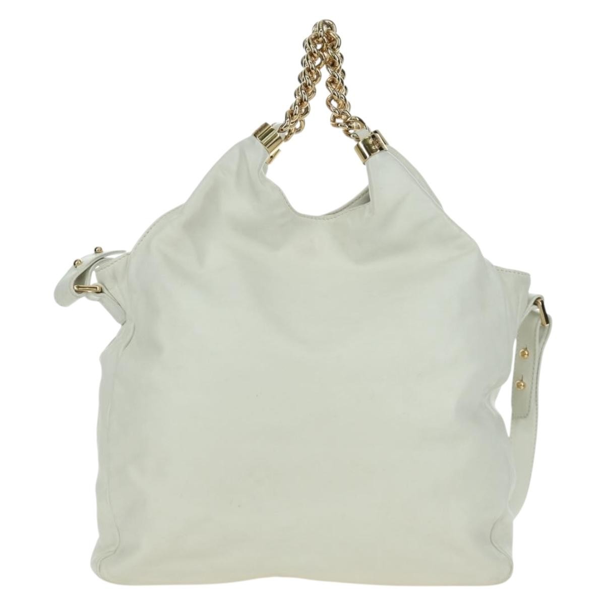 Chanel Rodeo Drive Hobo Leather, WHITE, LEATHER, Handbag