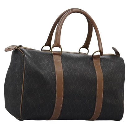 Christian Dior Vintage Honeycomb Handbag Canvas Leather, BLACK, CANVAS, Handbag