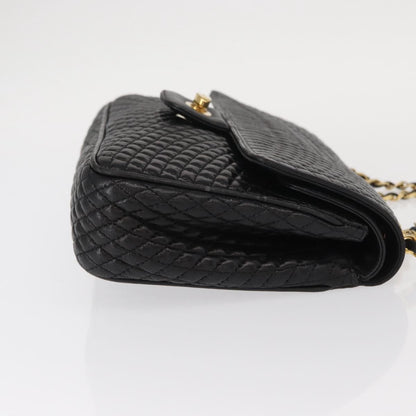 Bally Vintage Chain Shoulder Bag Quilted Leather, Black, Leather, Shoulder Bag
