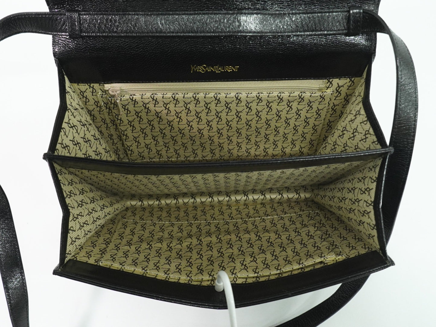 Saint Laurent Vintage Shoulder Bag Leather, BLACK, LEATHER, Shoulder bag
