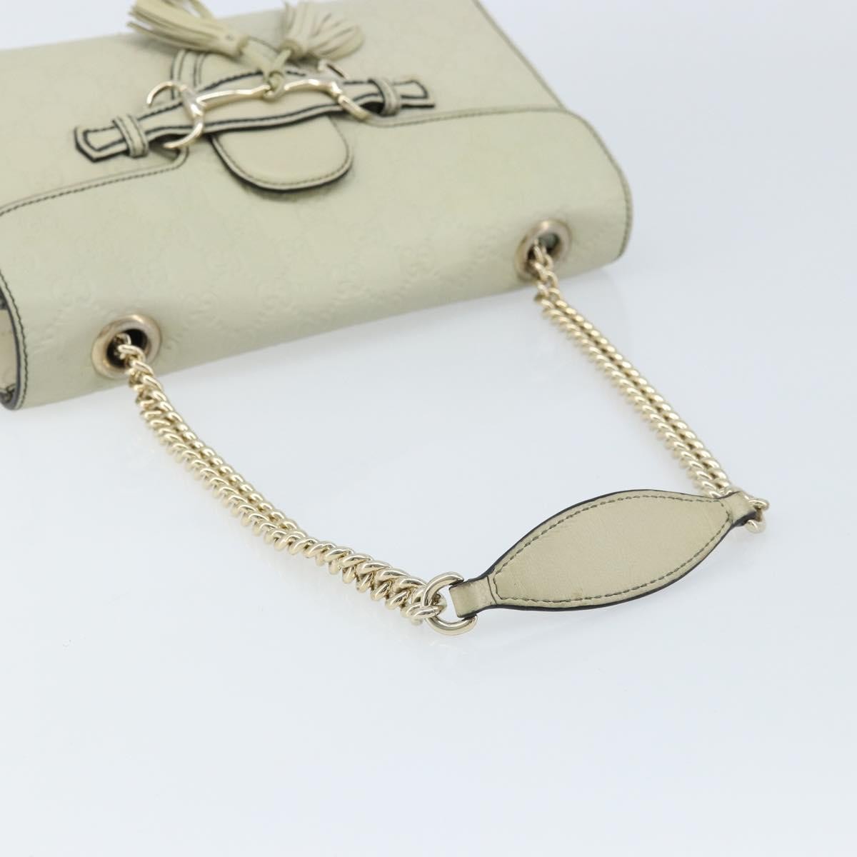 Gucci Emily Chain Flap Bag Guccissima Leather, Beige, Leather, Shoulder Bag