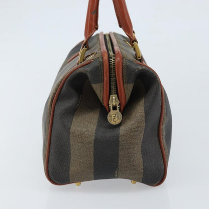 Fendi Vintage Pequin Convertible Boston Bag Coated Canvas, BROWN, CANVAS, Handbag