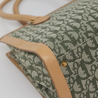 Christian Dior Vintage Trotter Double Pocket Tote Diorissimo Canvas, KHAKI, CANVAS, Tote bag