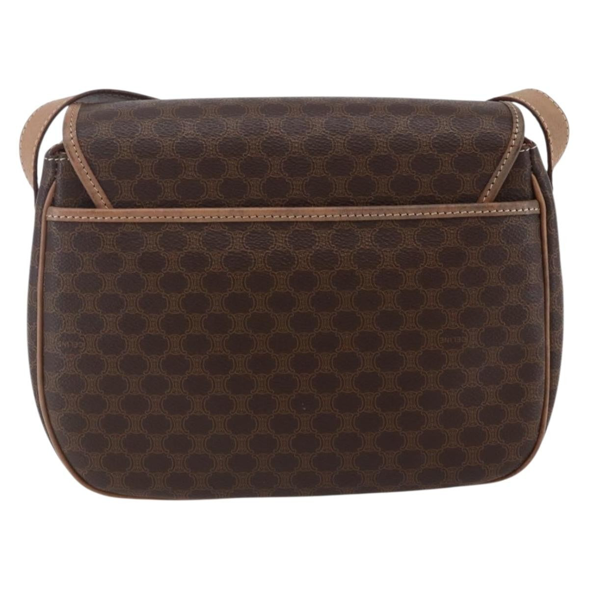 Celine Macadam Shoulder Bag PVC Leather, BROWN, CANVAS, Shoulder bag