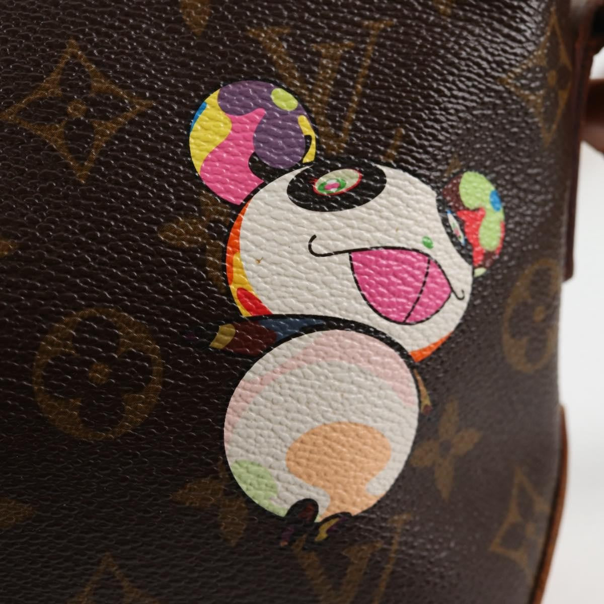 Louis Vuitton Trotteur Handbag Limited Edition Monogram Murakami Panda, BROWN, CANVAS, Handbag